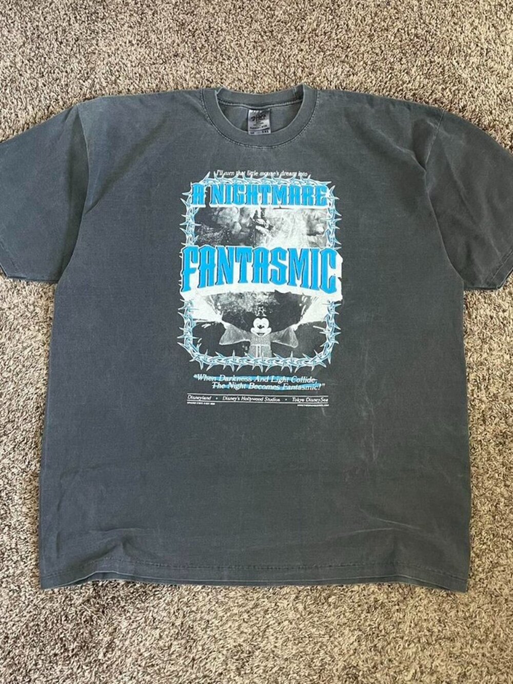 Disney A Nightmare Fantasmic T-Shirt Vintage Black XXXL Comic Cartoon Disney Tee